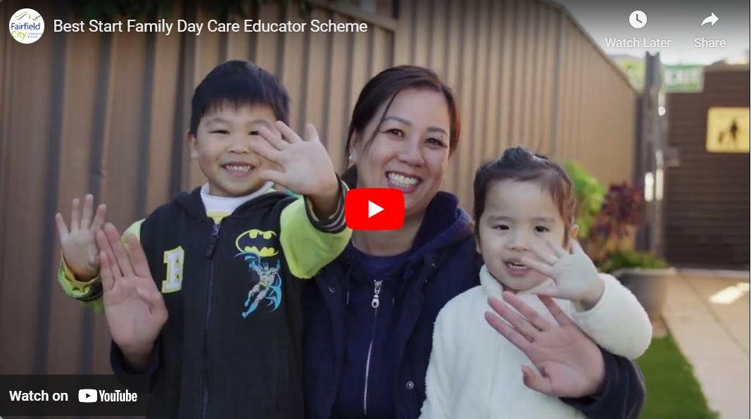 Screenshot of Best Start Family Day Care Educator Scheme YouTube video