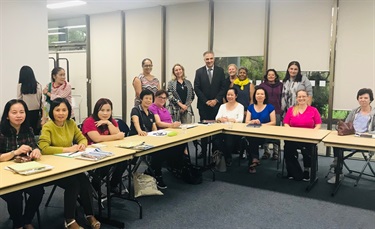 Special visit from Mayor Frank Carbone during Family Day Care educator training